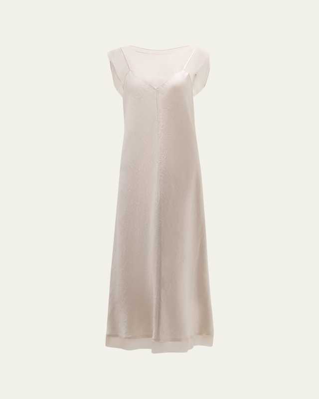 Chiffon Layered Midi Slip Dress