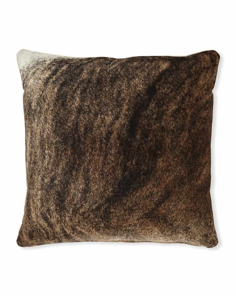 Brindle Hair Hide Brown Pillow, 19"Sq.