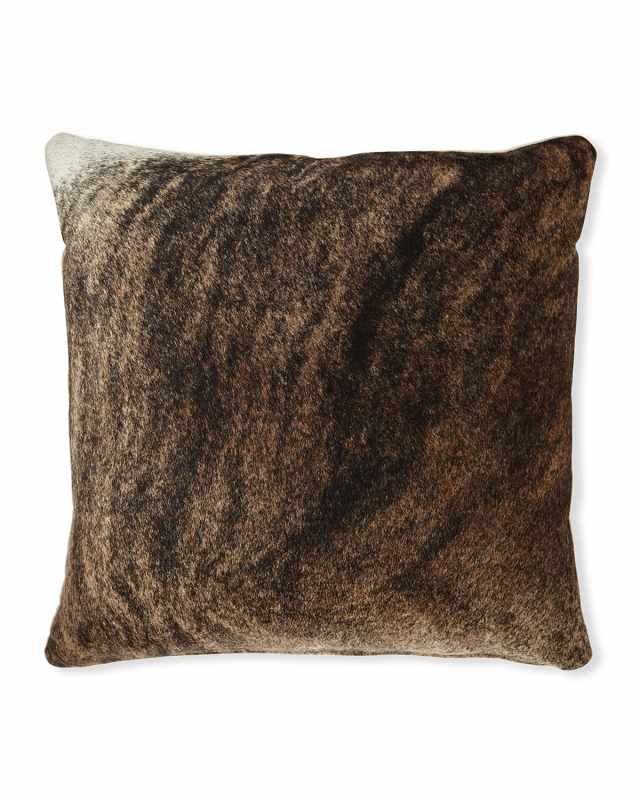 Brindle Hair Hide Brown Pillow, 19"Sq.