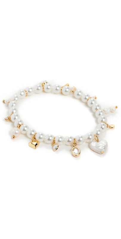 SHASHI Stephanie's Charms Pearl Bracelet Pearl