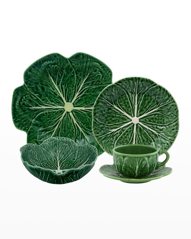 Cabbage 5-Piece Dinnerware Set, Green