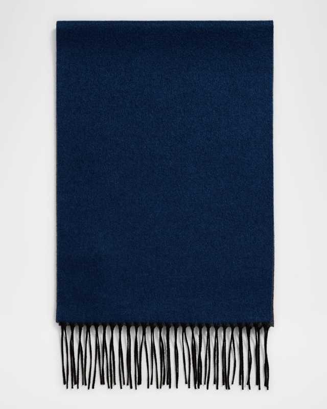 Men's Mirror Silk and Cashmere Double-Faced Scarf