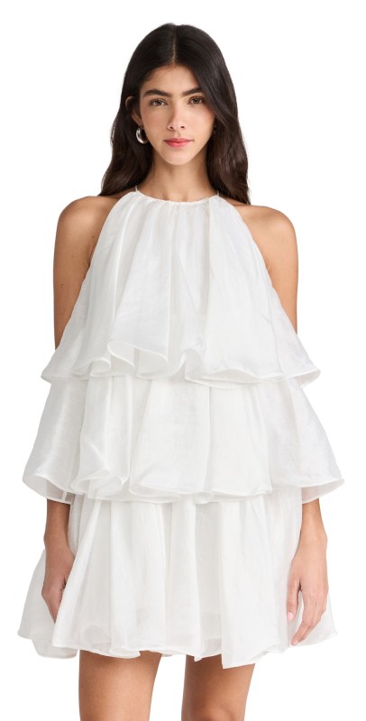 Aje Claudia Tiered Mini Dress Ivory