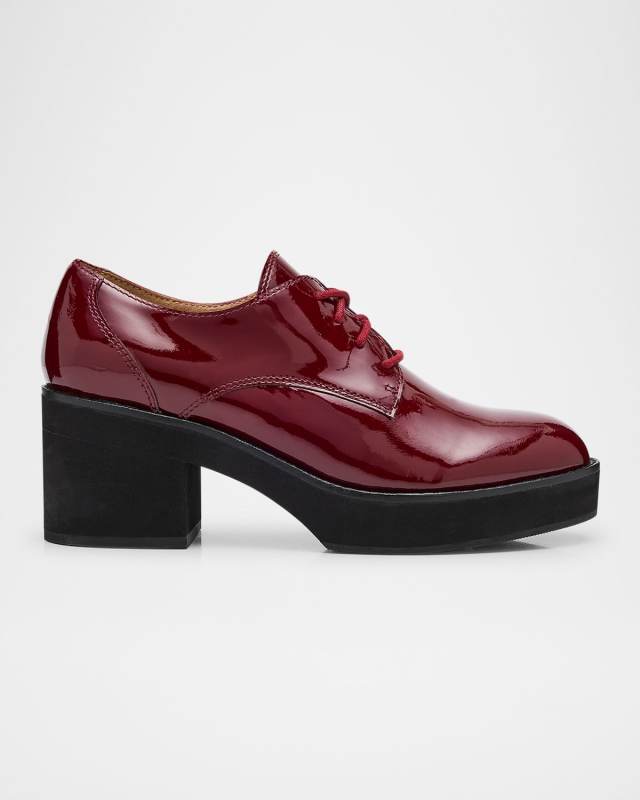 Judd Patent Leather Block-Heel Oxfords