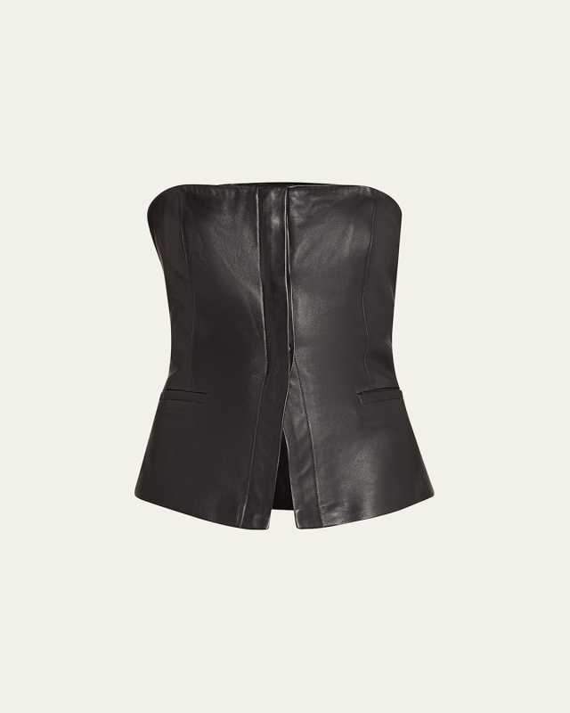 Renee Strapless Leather Top
