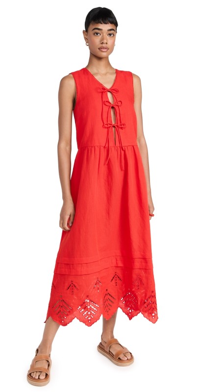 RHODE Aya Dress Scarlet Eyelet