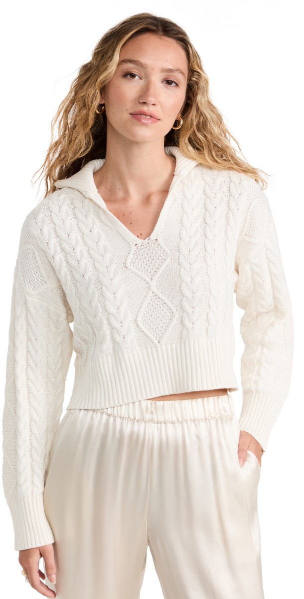 Sablyn Anaya Cable Knit Sweater Gardenia