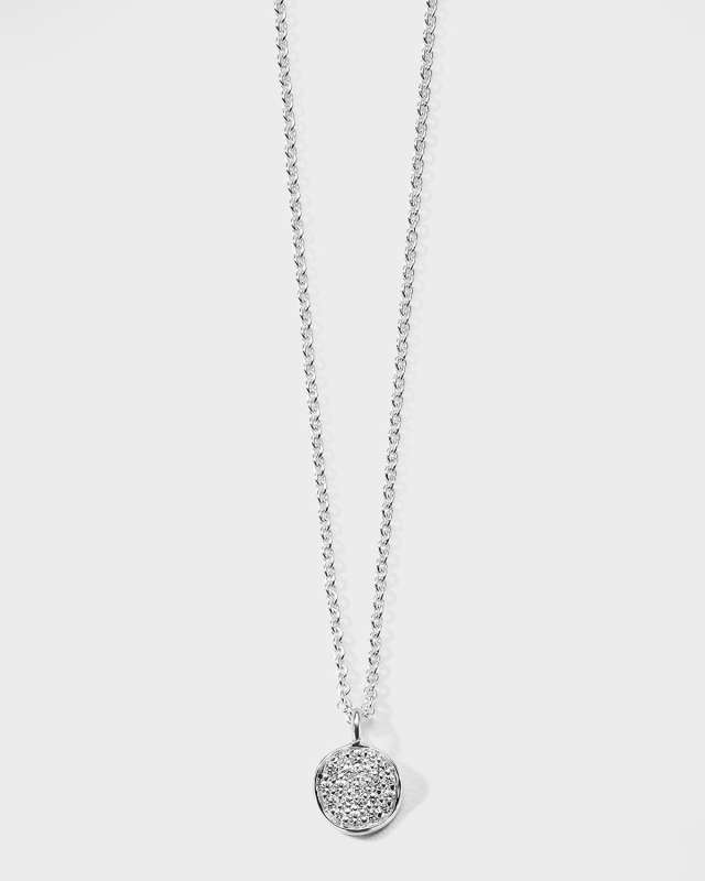 Sterling Silver Stardust Diamond Disc Necklace