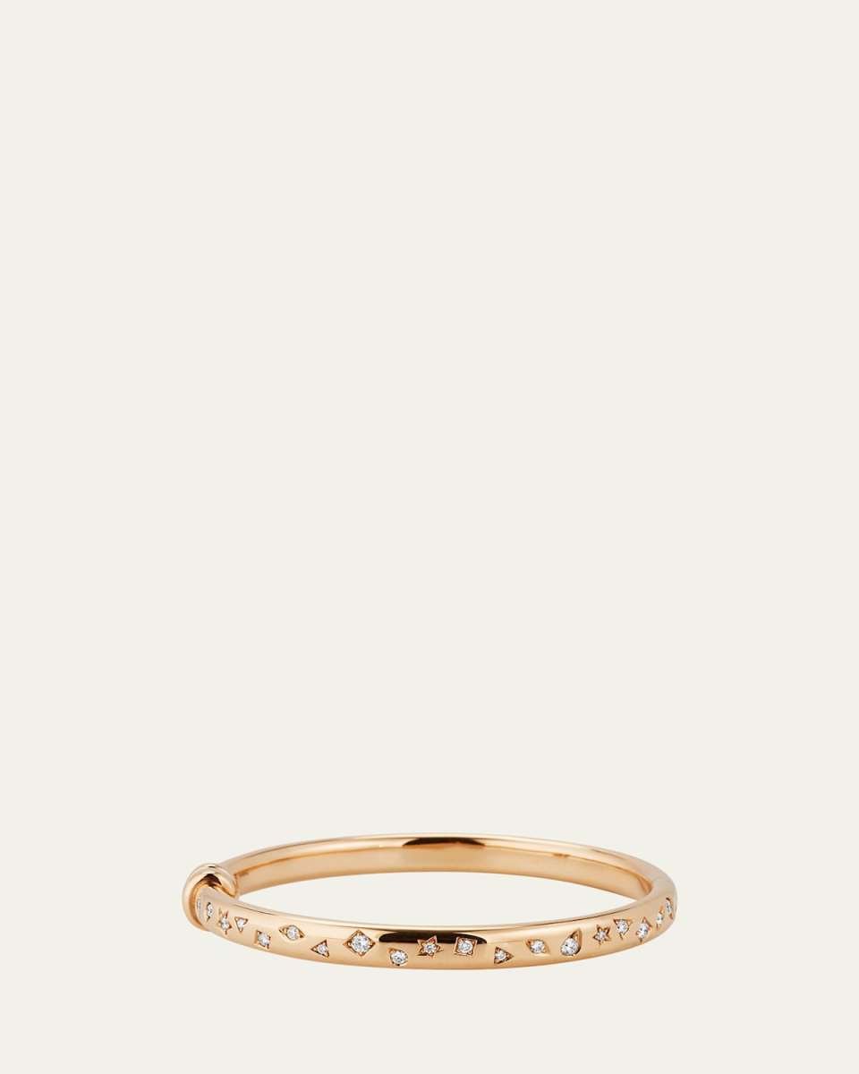 Iconica Slim 18K Rose Gold Bangle with Fancy Set Diamonds