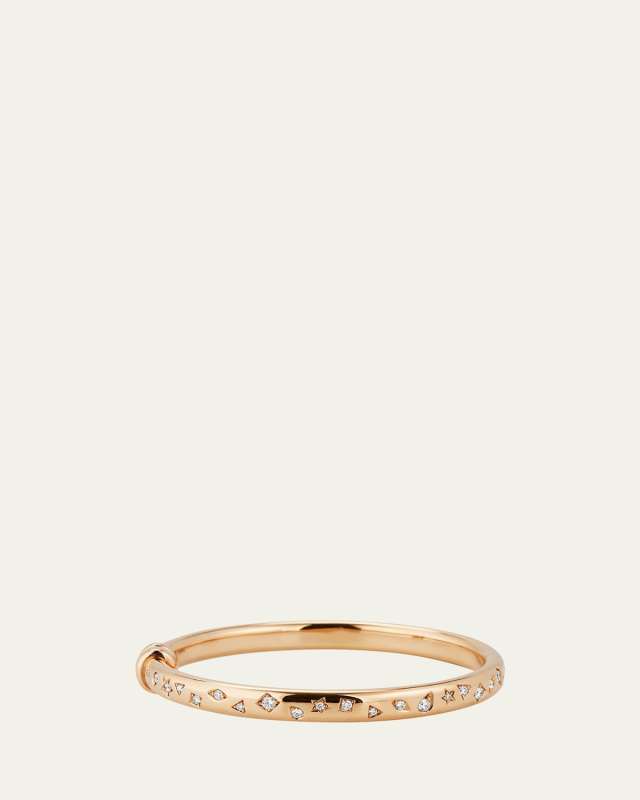 Iconica Slim 18K Rose Gold Bangle with Fancy Set Diamonds