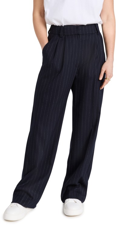 Favorite Daughter The Favorite Pants Petite Navy Pinstripe