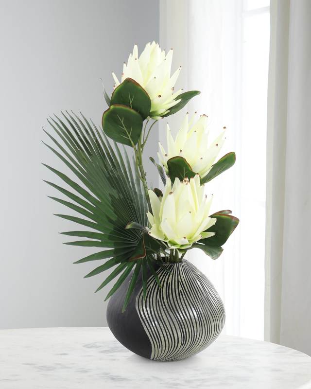 Protea Magic 24" Faux Floral Arrangement in Vase