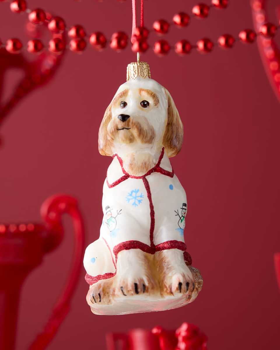 Goldendoodle In Christmas Pajamas Ornament
