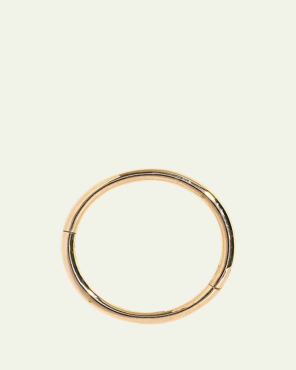 12mm 14k Yellow Gold Plain Clicker Huggie Earring