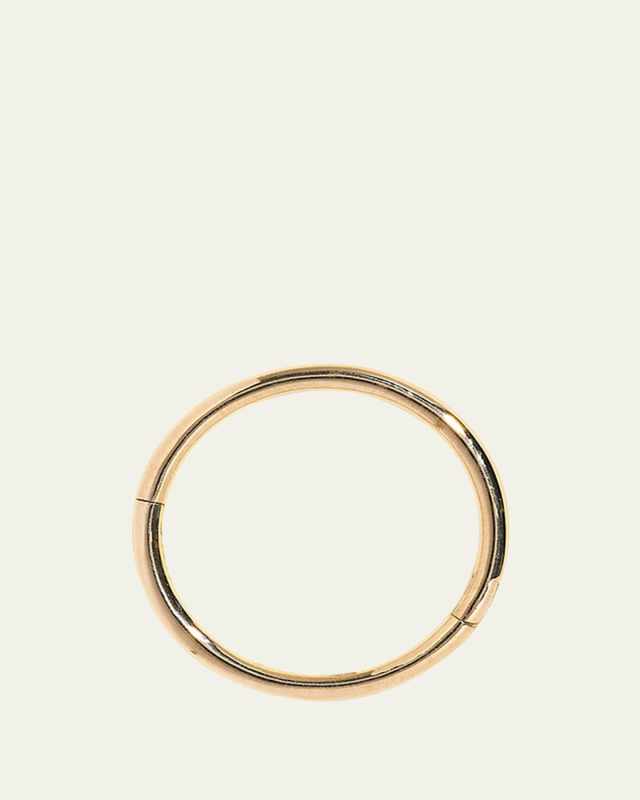 12mm 14k Yellow Gold Plain Clicker Huggie Earring