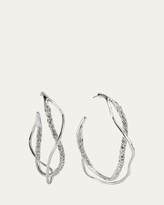 Intertwined Pave Hoop Earrings