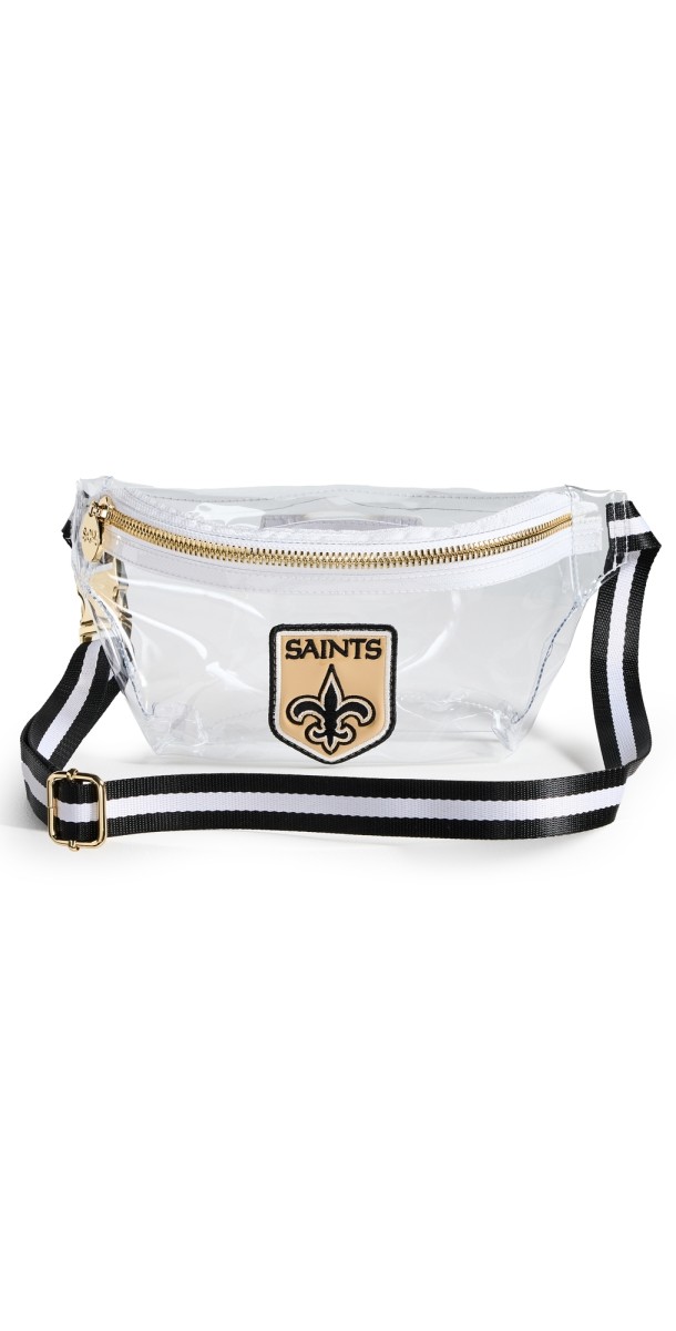Stoney Clover Lane New Orleans Saints Clear Fanny Pack Noir and Whit