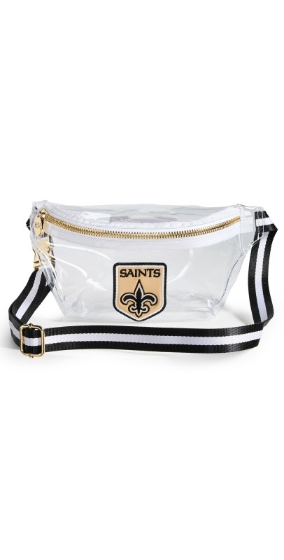 Stoney Clover Lane New Orleans Saints Clear Fanny Pack Noir and Whit