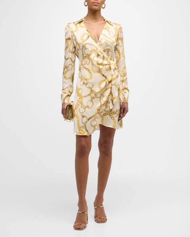 Amani Chain Mini Wrap Shirtdress