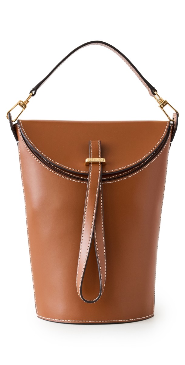 STAUD Phoebe Convertible Bucket Bag Tan