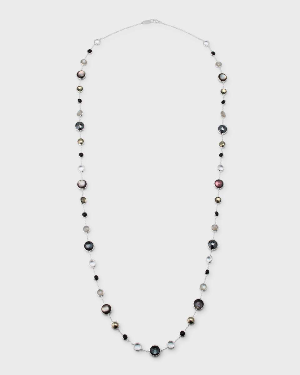 925 Lollipop Lollitini Long Necklace in Black Tie, 36"L