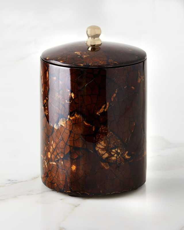 8.5" Lacquer Coconut Container