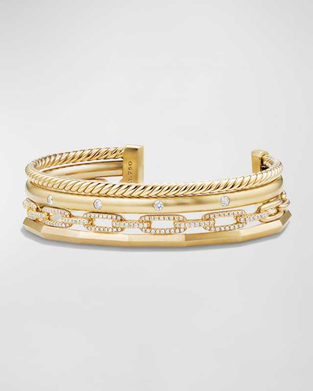 Stax 18k Gold Four-Row Cuff Bracelet