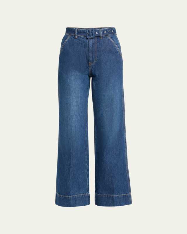Taylor High-Rise Wide-Leg Jeans with Belt