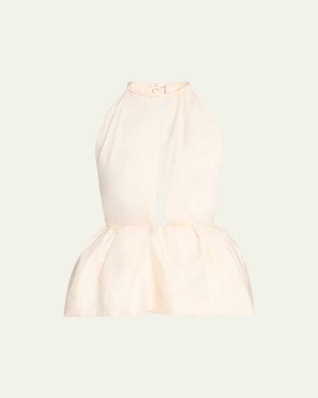 Vision Carrier Halter Peplum Top