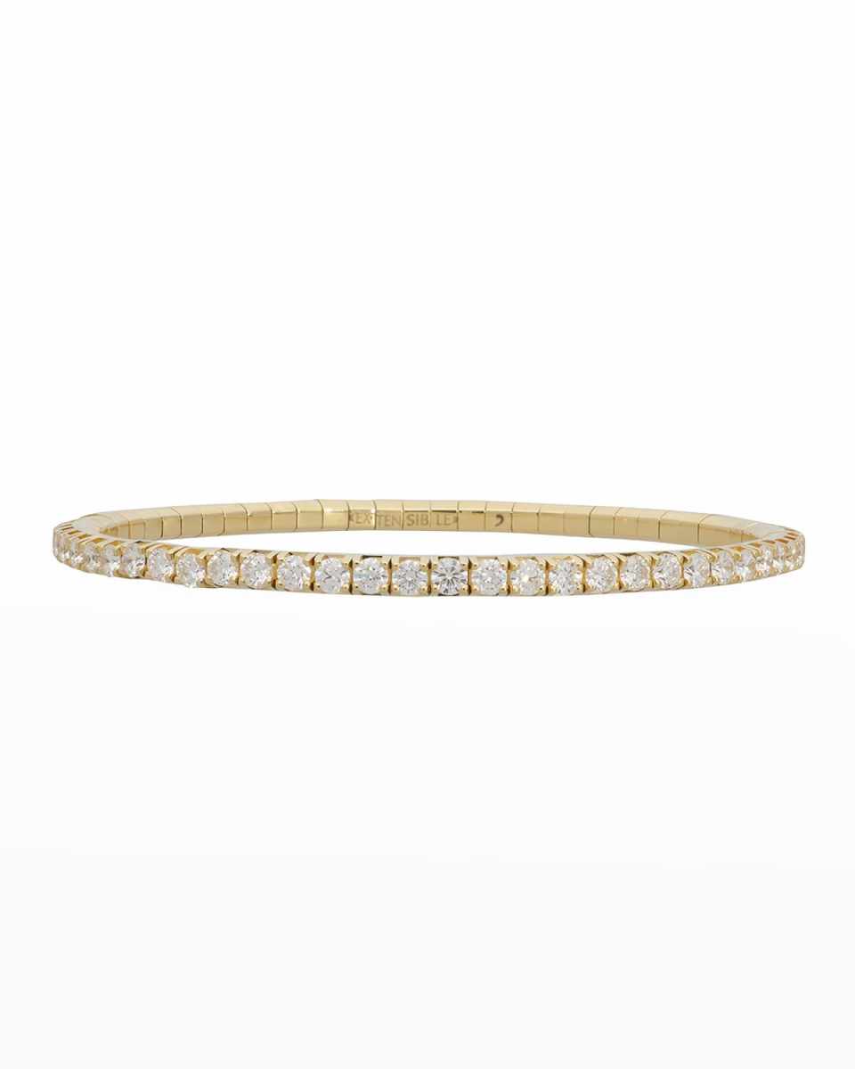 Yellow Gold Stretch Diamond Tennis Bracelet
