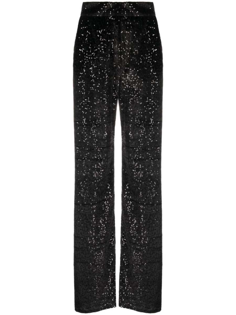 sequinned wide-leg trousers