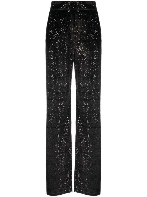 sequinned wide-leg trousers