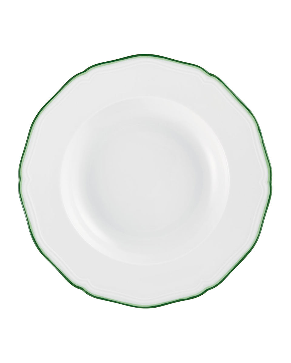 Touraine Double Filet Green Rim Plate