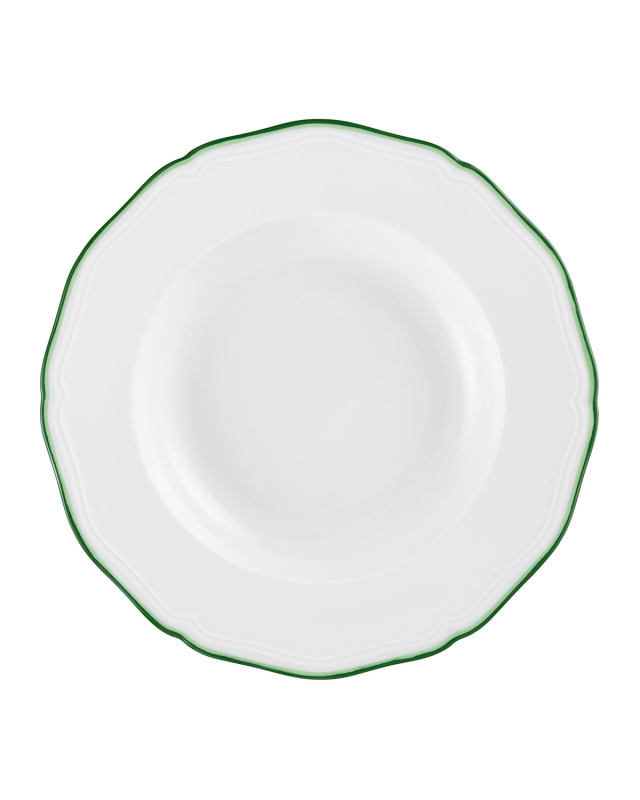 Touraine Double Filet Green Rim Plate