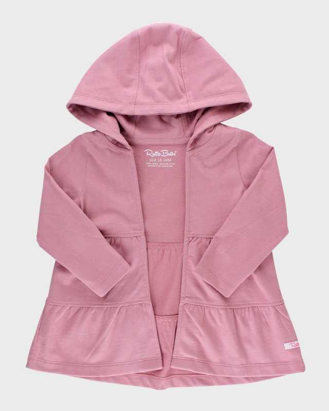 Girl's Cotton Hooded Cardigan, Size 3M-8