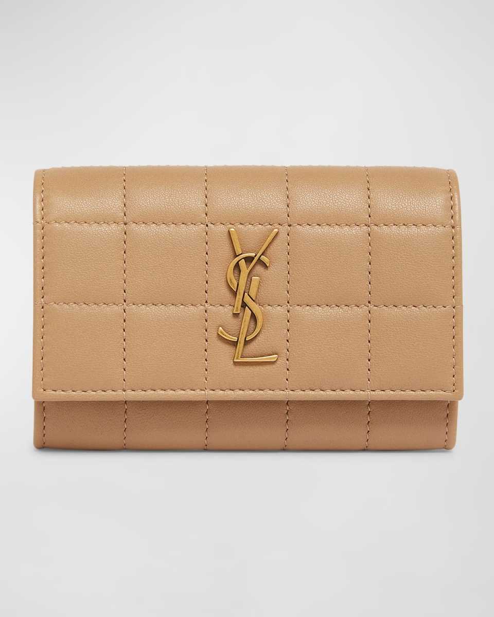 Cassandra YSL Card Holder in Quilted Leather