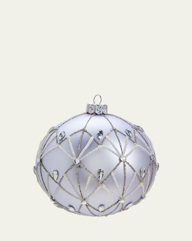 Lavender Net Crystal Ball Christmas Ornament