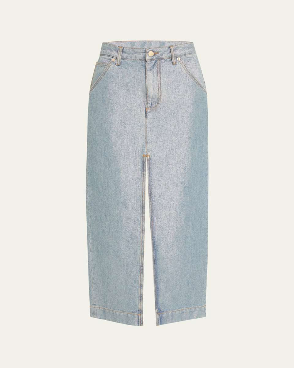 Erika Metallic Denim Skirt