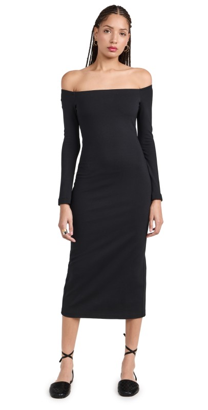 Enza Costa Off-Shoulder Dress Black