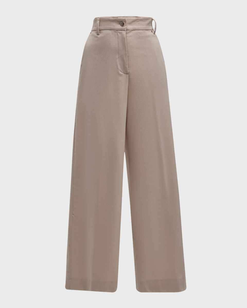 Ermes Wide-Leg Stretch Wool Trousers