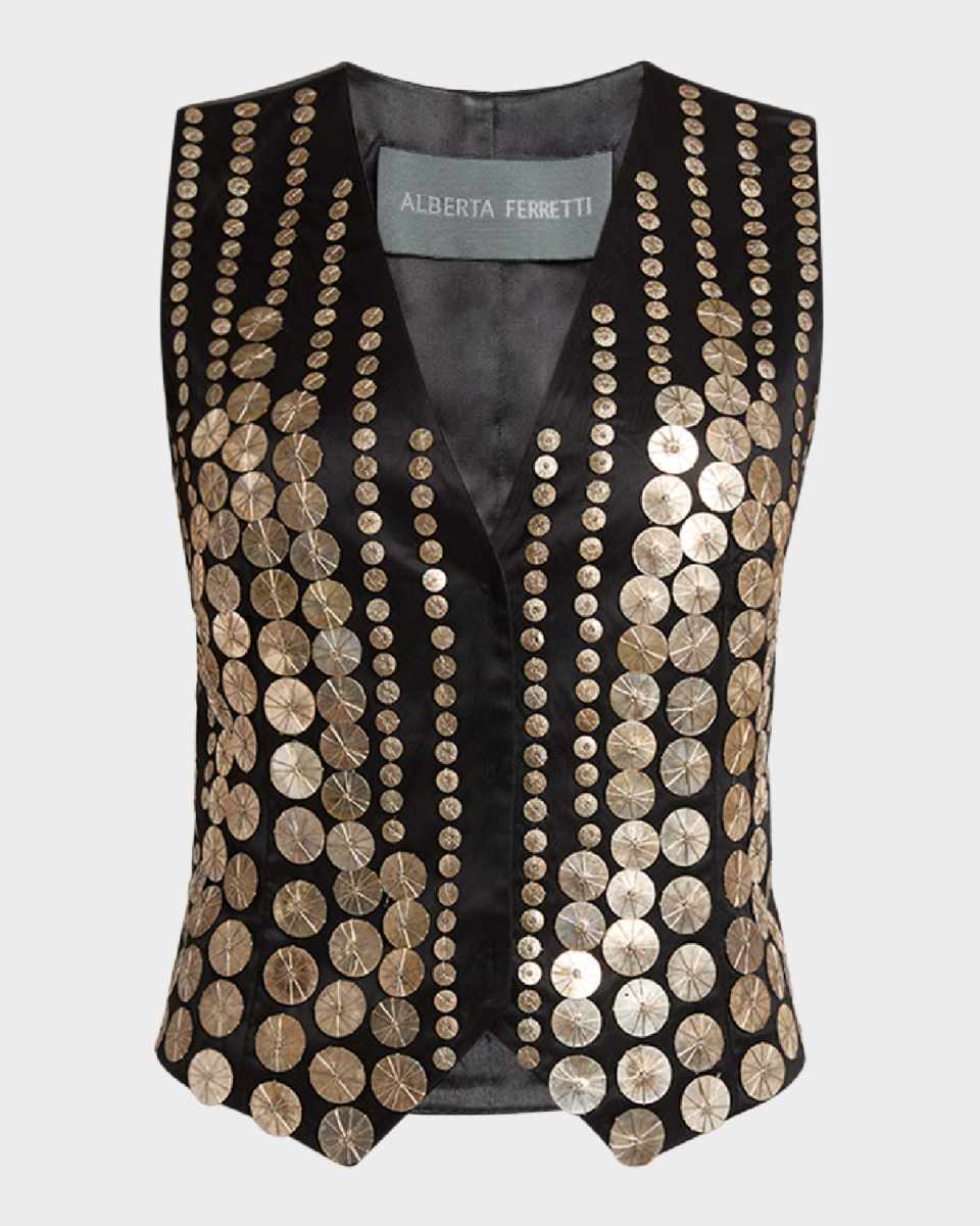 Sequined Silk Waistcoat