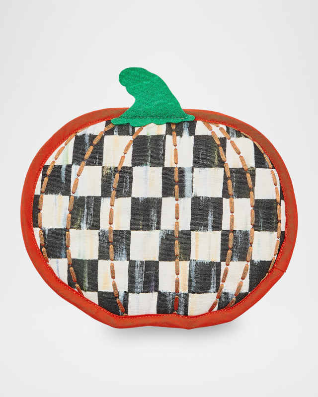 Courtly Check Pumpkin Shaped Pot Holder