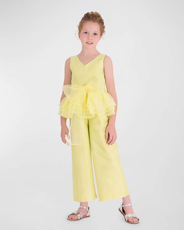 Girl's Aloha Bow Peplum Jumper, Size 3T
