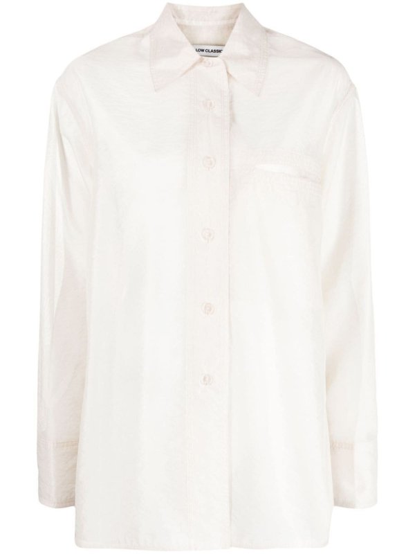 semi-sheer buttoned shirt