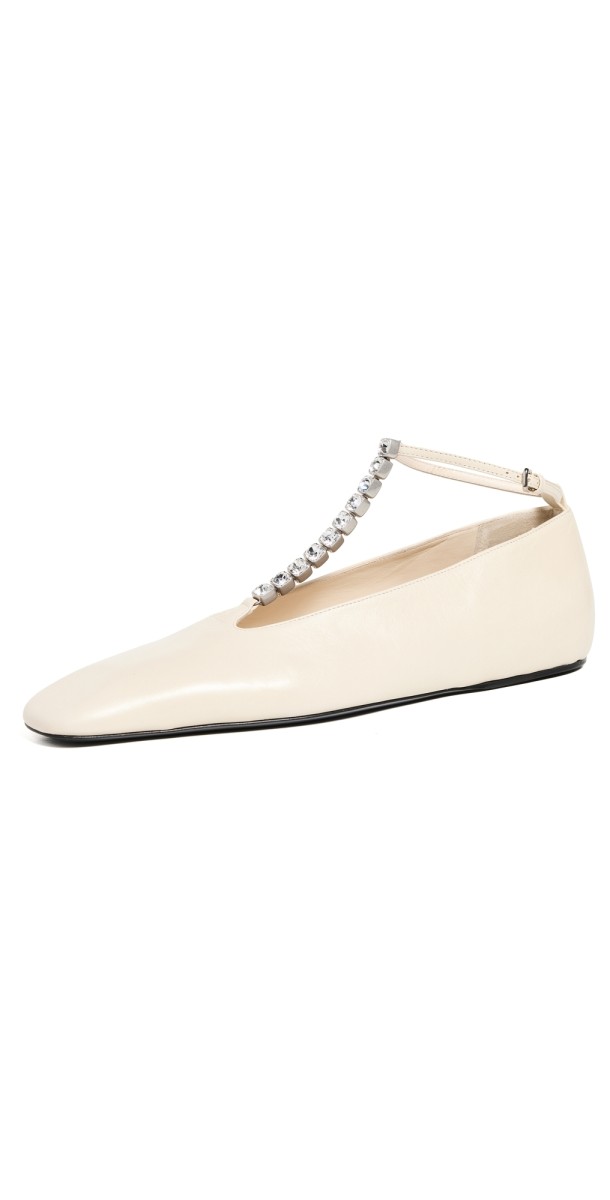 Jil Sander Ballerina Flats Chalk
