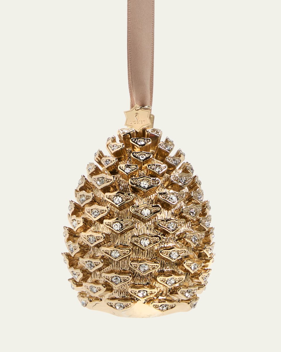 Pinecone 24K Gold-Plated Christmas Ornament