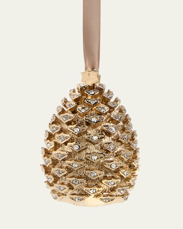 Pinecone 24K Gold-Plated Christmas Ornament
