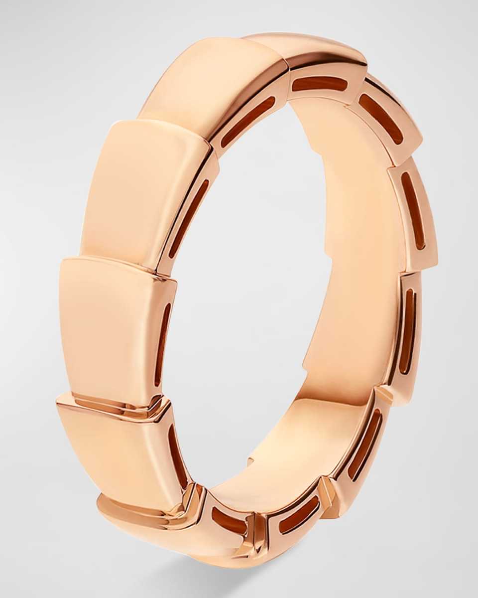 Serpenti Viper Wedding Band Ring in 18k Rose Gold, EU 53 / US 6.25