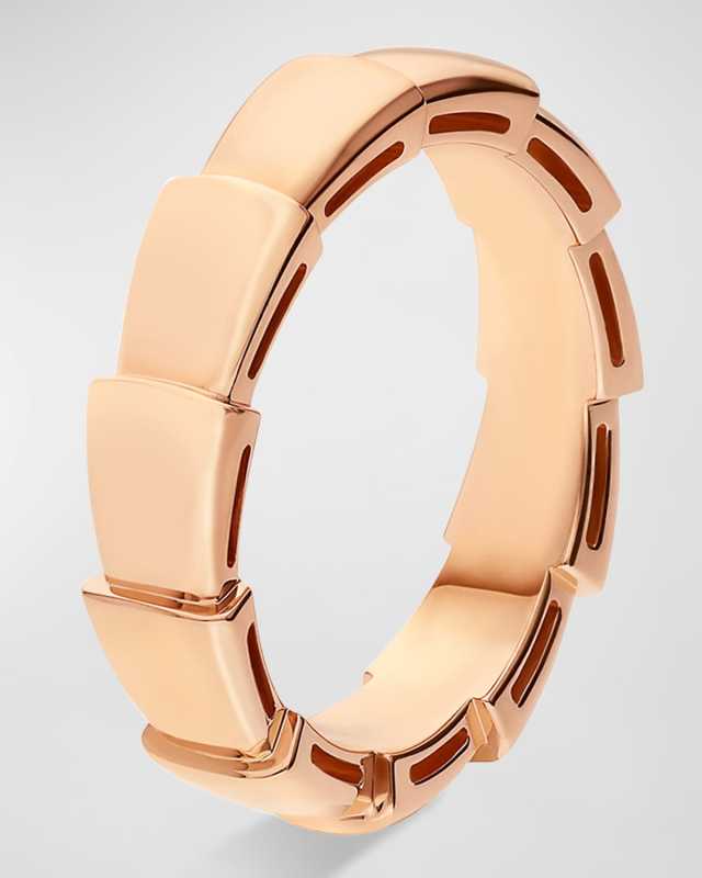 Serpenti Viper Wedding Band Ring in 18k Rose Gold, EU 53 / US 6.25