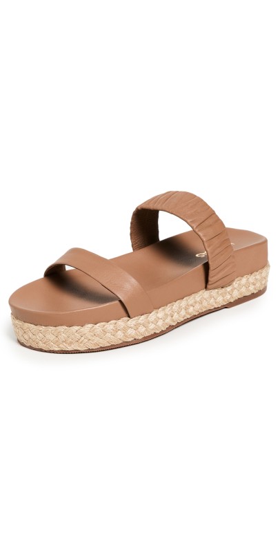 KAANAS Selangor Ruched Platform Pool Slides Coffee